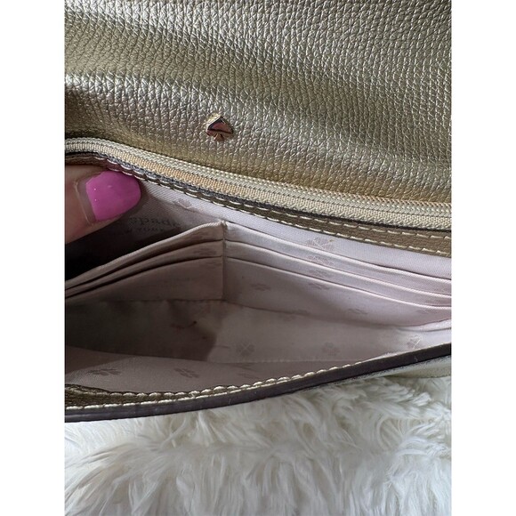 Kate Spade New York Sylvia Wallet Crossbody Purse Gold Small Chain Strap - Picture 9 of 10